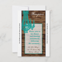 3.5x7披露宴カードウェスタン素朴シャンデリア 招待状