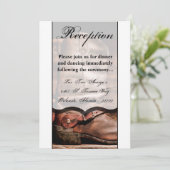 3.5x7披露宴カードカウボーイブーツバーンウッド素朴 招待状 (スタンド正面)