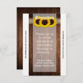 3.5x7披露宴カードカントリーひまわりウッドレース 招待状 (正面/裏面)