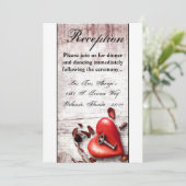 3.5x7披露宴カードカントリーウッド鍵からハートへ 招待状 (スタンド正面)