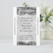 3.5x7披露宴カードカントリーブラックレースプリントファブ 招待状 (スタンド正面)