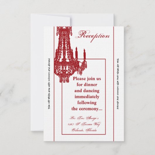 3.5x7披露宴カードクリスタルシャンデリアグリッツGlam 招待状 (正面)