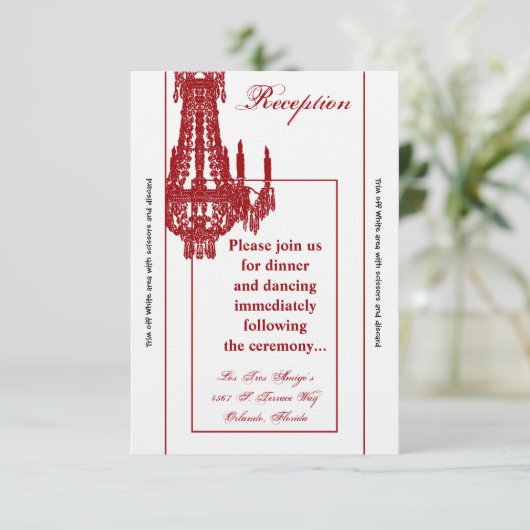 3.5x7披露宴カードクリスタルシャンデリアグリッツGlam 招待状 (スタンド正面)