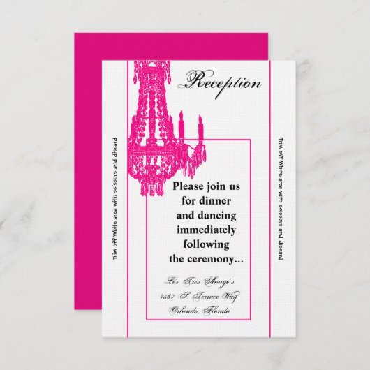 3.5x7披露宴カードクリスタルシャンデリアグリッツGlam 招待状 (正面/裏面)