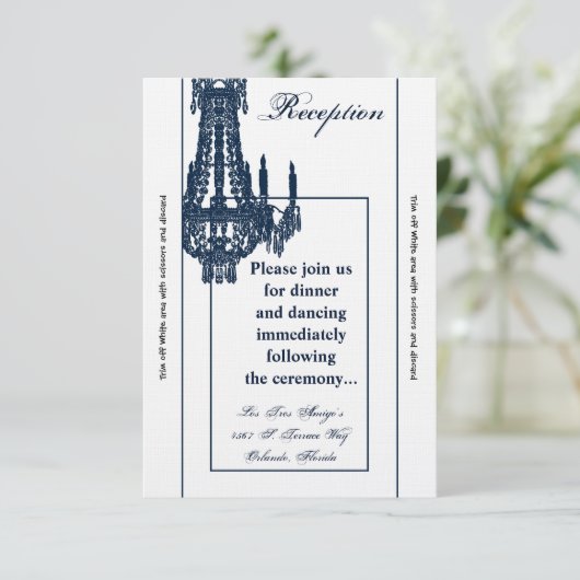 3.5x7披露宴カードクリスタルシャンデリアグリッツGlam 招待状 (スタンド正面)