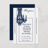 3.5x7披露宴カードクリスタルシャンデリアグリッツGlam 招待状 (正面/裏面)