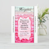 3.5x7披露宴カードグラデーションつや消しストライプピンク 招待状 (スタンド正面)