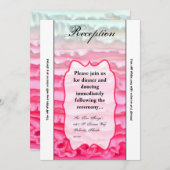 3.5x7披露宴カードグラデーションつや消しストライプピンク 招待状 (正面/裏面)