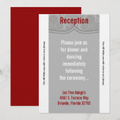 3.5x7披露宴カードグレイモダンダマスク 招待状 (正面/裏面)