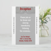 3.5x7披露宴カードグレイモダンダマスク 招待状 (スタンド正面)