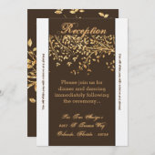 3.5x7披露宴カードゴールドフォイル秋の秋ツリー 招待状 (正面/裏面)