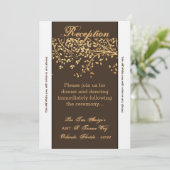 3.5x7披露宴カードゴールドフォイル秋の秋ツリー 招待状 (スタンド正面)