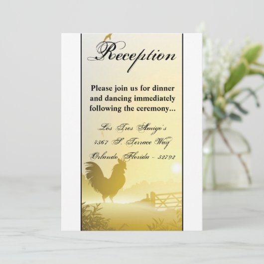 3.5x7披露宴カードサニーモーニングファームカントリーRu 招待状 (スタンド正面)