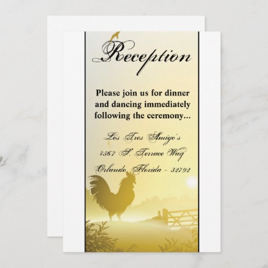 3.5x7披露宴カードサニーモーニングファームカントリーRu 招待状 (正面/裏面)