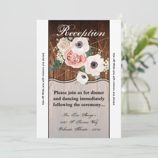 3.5x7披露宴カードジオメトリックカントリーバーンウッド 招待状 (スタンド正面)