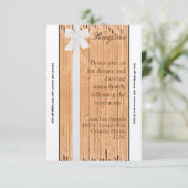 3.5x7披露宴カードダンボールフラップホワイトリボン 招待状 (スタンド正面)