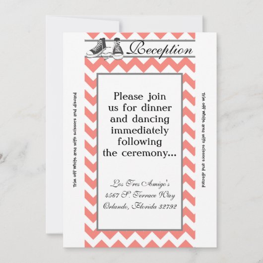 3.5x7披露宴カードティーンエイジスニーカーChevron 招待状 (正面)