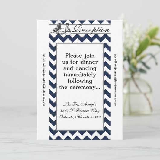 3.5x7披露宴カードティーンエイジスニーカーChevron 招待状 (スタンド正面)