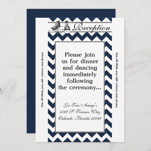 3.5x7披露宴カードティーンエイジスニーカーChevron 招待状 (正面/裏面)