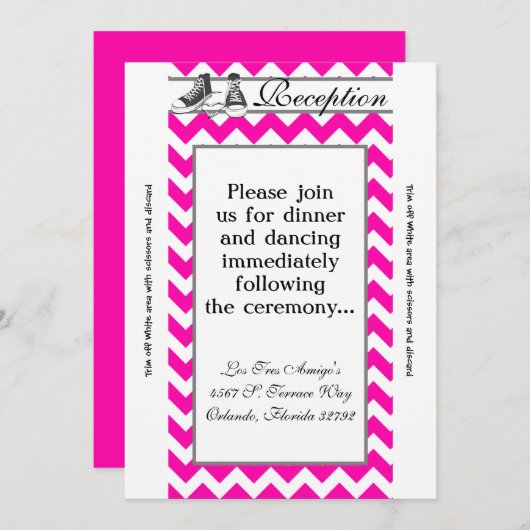 3.5x7披露宴カードティーンエイジスニーカーChevron 招待状 (正面/裏面)