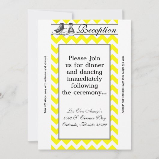 3.5x7披露宴カードティーンエイジスニーカーChevron 招待状 (正面)