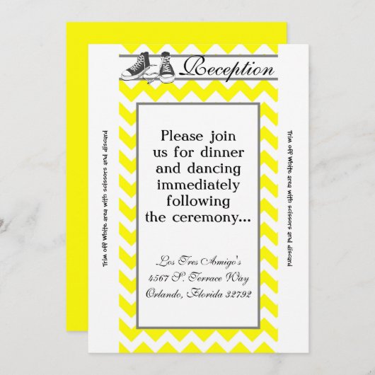 3.5x7披露宴カードティーンエイジスニーカーChevron 招待状 (正面/裏面)