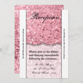 3.5x7披露宴カードバラ金ゴールドグリッター 招待状 (正面/裏面)