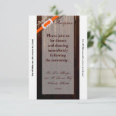 3.5x7披露宴カードバーンドウッドダイヤモンドリボンバンド 招待状 (スタンド正面)