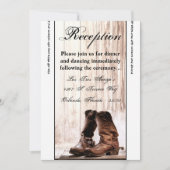 3.5x7披露宴カードブーツカントリーウェスタン素朴 招待状 (正面)