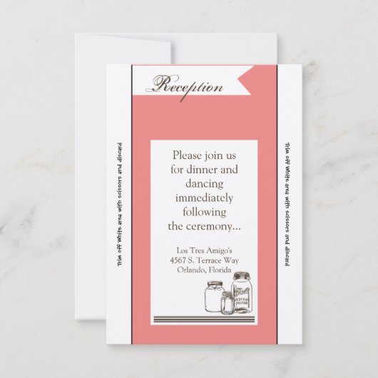 3.5x7披露宴カードメイスンジャカントリー素朴花瓶 招待状 (正面)