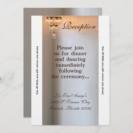 3.5x7披露宴カードメイスンジャシャンデリアロウソク 招待状 (正面/裏面)