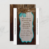 3.5x7披露宴カードメイスンジャーイニシャル素朴Cou 招待状 (正面/裏面)