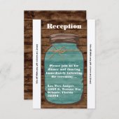 3.5x7披露宴カードメイスンジャールウッドカントリー素朴 招待状 (正面/裏面)