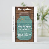 3.5x7披露宴カードメイスンジャールウッドカントリー素朴 招待状 (スタンド正面)