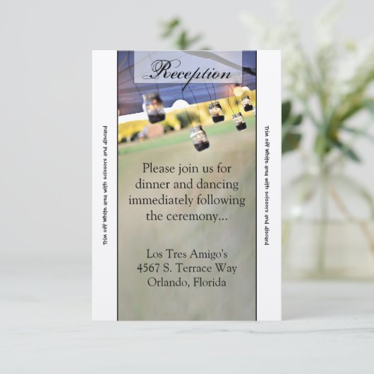 3.5x7披露宴カードメイスンジャールキャンドルホルダークーン 招待状 (スタンド正面)