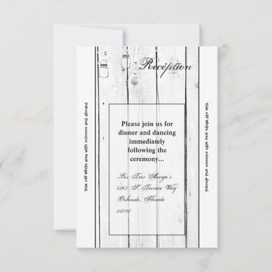 3.5x7披露宴カードメイソンjar文字列ライトウッド 招待状 (正面)