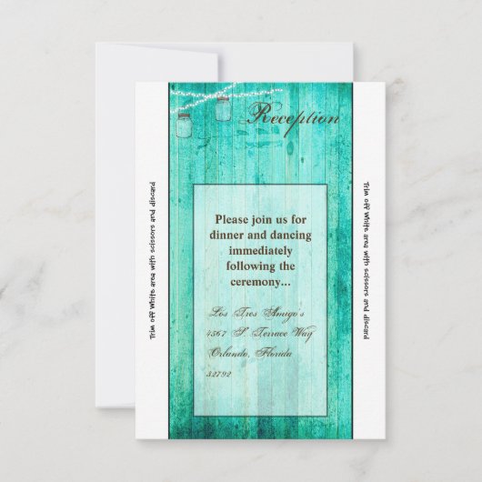 3.5x7披露宴カードメイソンjar文字列ライトウッド 招待状 (正面)