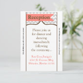 3.5x7披露宴カードモダンシボロンストライプサンゴ 招待状 (スタンド正面)