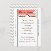 3.5x7披露宴カードモダンシボロンストライプサンゴ 招待状 (正面/裏面)