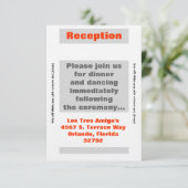 3.5x7披露宴カードモダンネオンストライプオレンジ 招待状 (スタンド正面)