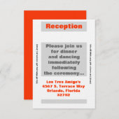 3.5x7披露宴カードモダンネオンストライプオレンジ 招待状 (正面/裏面)