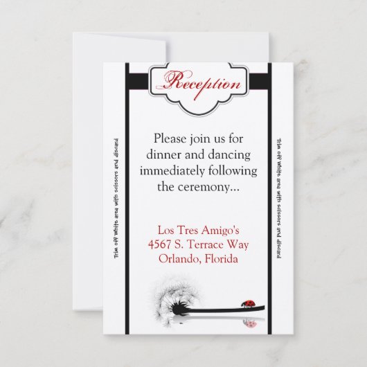 3.5x7披露宴カードレディバグダディリオンフラワーイン 招待状 (正面)