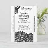 3.5x7披露宴カードヴィンテージブラックレースドリー 招待状 (スタンド正面)