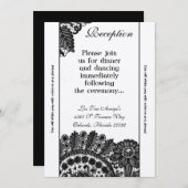 3.5x7披露宴カードヴィンテージブラックレースドリー 招待状 (正面/裏面)