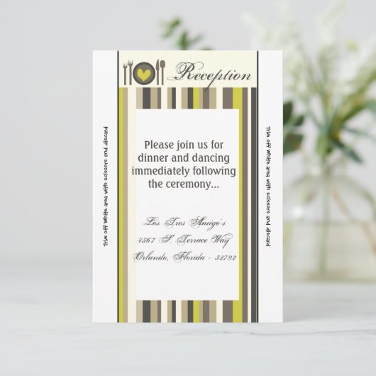 3.5x7披露宴カード中国プレートシルバーウェアプレイス 招待状 (スタンド正面)