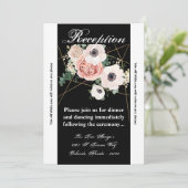 3.5x7披露宴カード幾何学的ガーデンバラブラック 招待状 (スタンド正面)