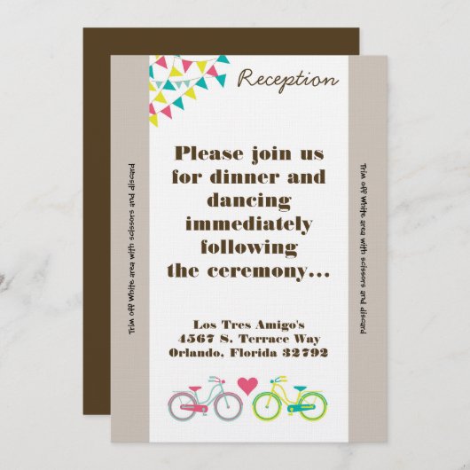 3.5x7披露宴カード愛好家バイクビシクラス 招待状 (正面/裏面)