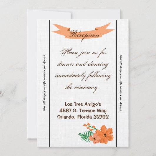 3.5x7披露宴カード春ハイビスカスフラワーハワイ 招待状 (正面)