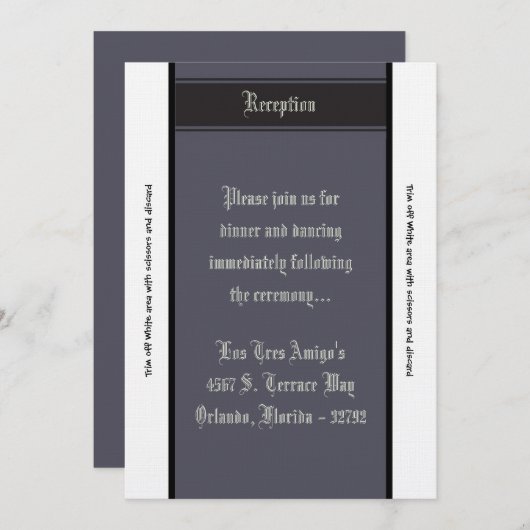 3.5x7披露宴カード準正装の出来事 招待状 (正面/裏面)