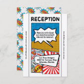 3.5x7披露宴カード漫画ストリップブックポップ・アートのアートクーデター 招待状 (正面/裏面)